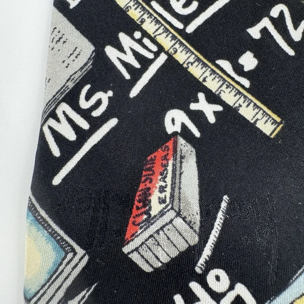 Nicole Miller Studio Teacher Novelty Tie Math Science Chalkboard Neck Tie 1996